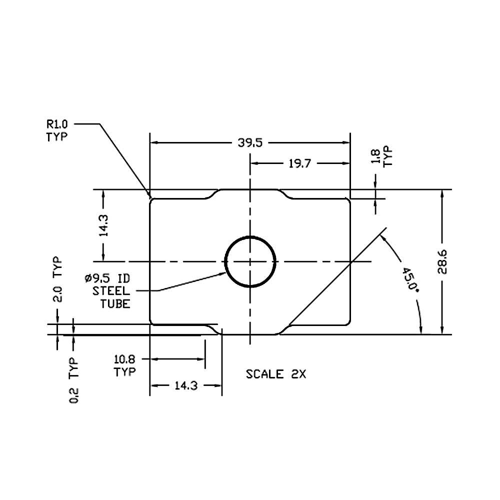 56-200-0 MODULAR SOLUTIONS DOOR PART<BR>45MM X 90MM LEAD COUNTERWEIGHT, 10 LBS. ANSI 25